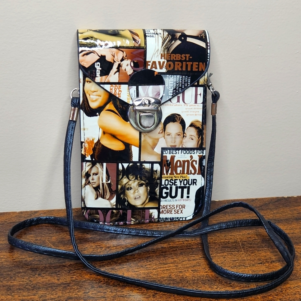 Vogue Magazine Cover Print Envelope Style Crossbody Bag
